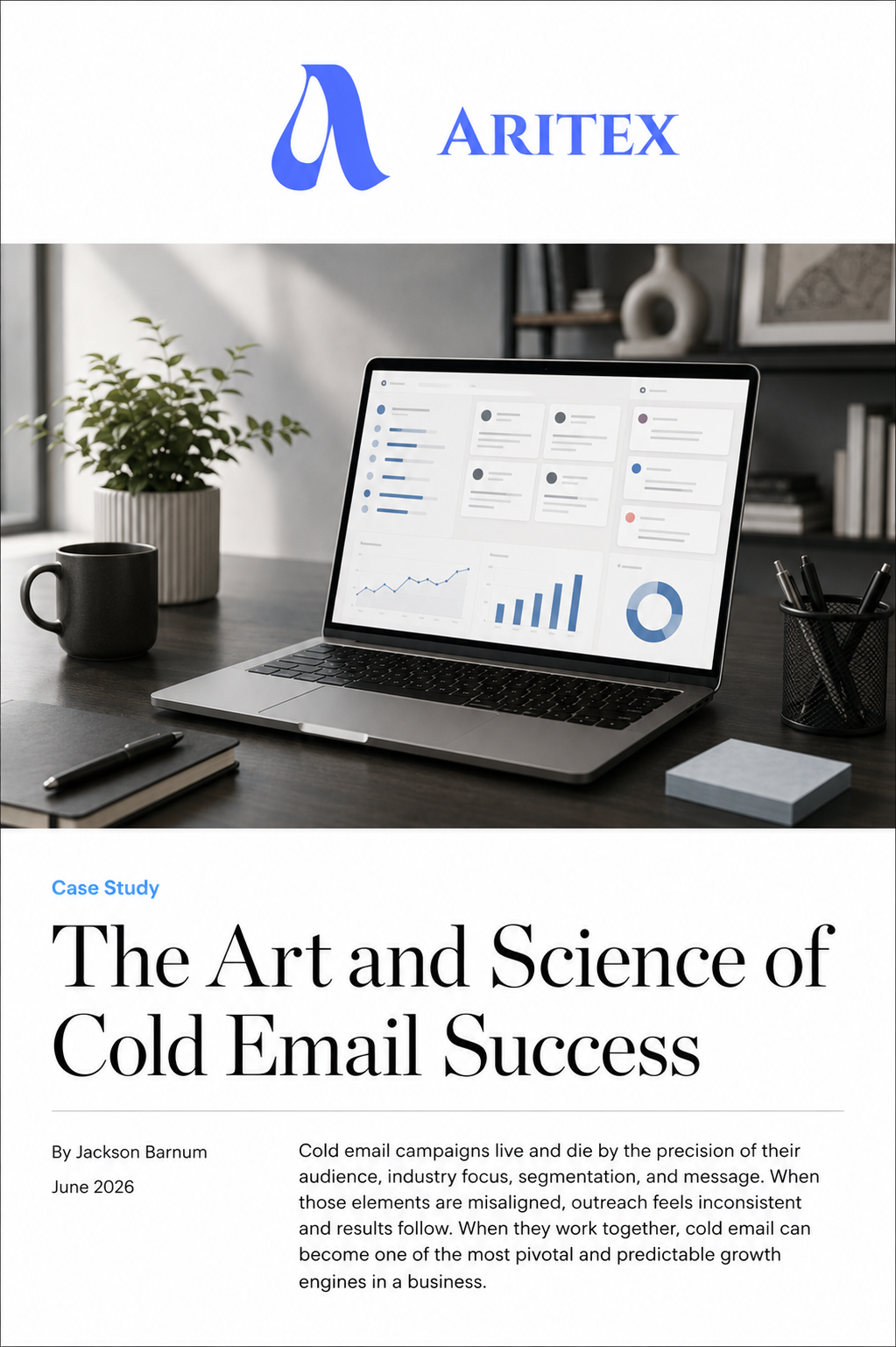 Aritex case study cover: The Art and Science of Cold Email Success